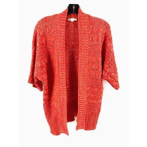 New York & Company Women's Orange 3/4 Sleeve Open Cardigan Knit Sweater Size XS